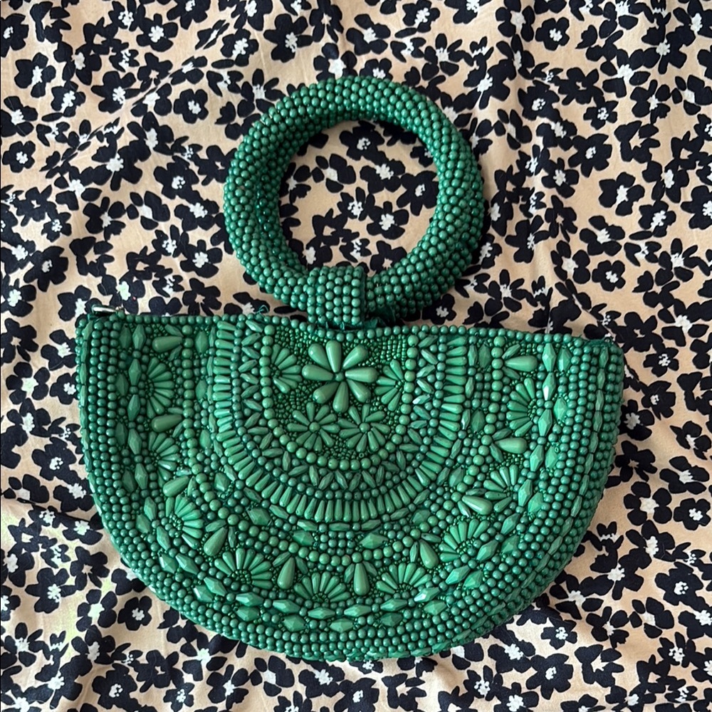 Green Beaded Handbag